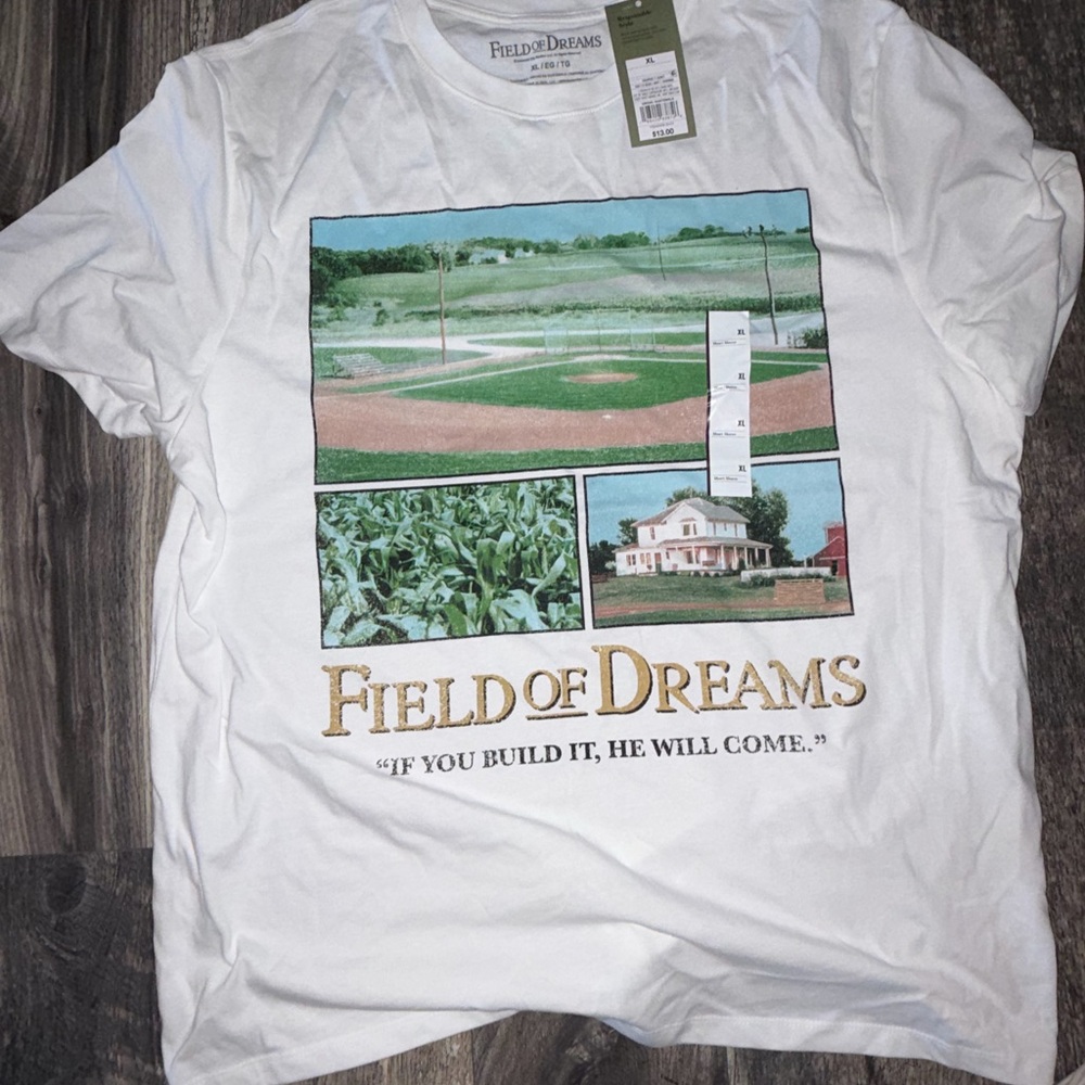 Goodfellow & Co White Field of Dreams Graphic Tee XL NEW Tags